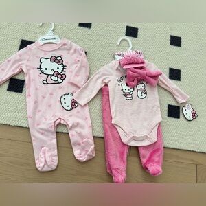 Brand New Hello Kitty Baby Girl Outfit Bundle (2 Sets) – Pink-3M